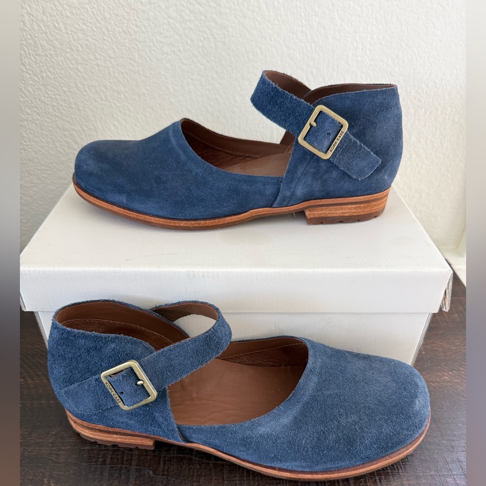 Kork-Ease Blue Suede Mary Jane Shoes